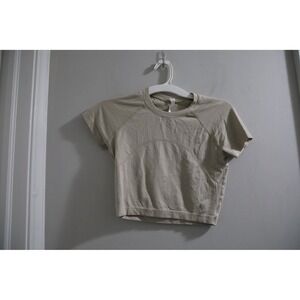 lululemon athletica Short Sleeve Crop Top in Beige